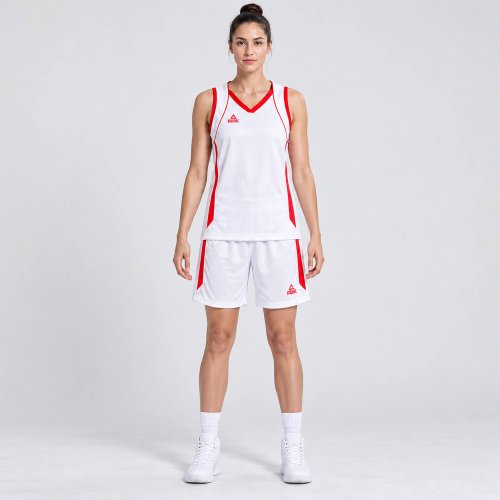 Dámska basketbalová súprava PEAK Basketball Uniform bielo-červená