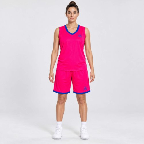 Dámska basketbalová súprava PEAK Basketball Uniform ružovo-modrá
