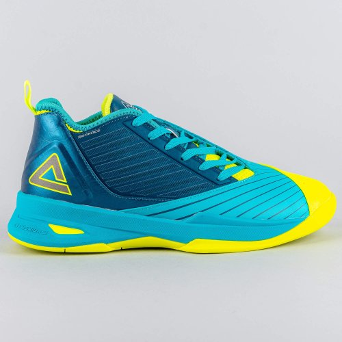 Peak Basketball Shoes Soaring Low Robin Blue/Fluorescent Yellow